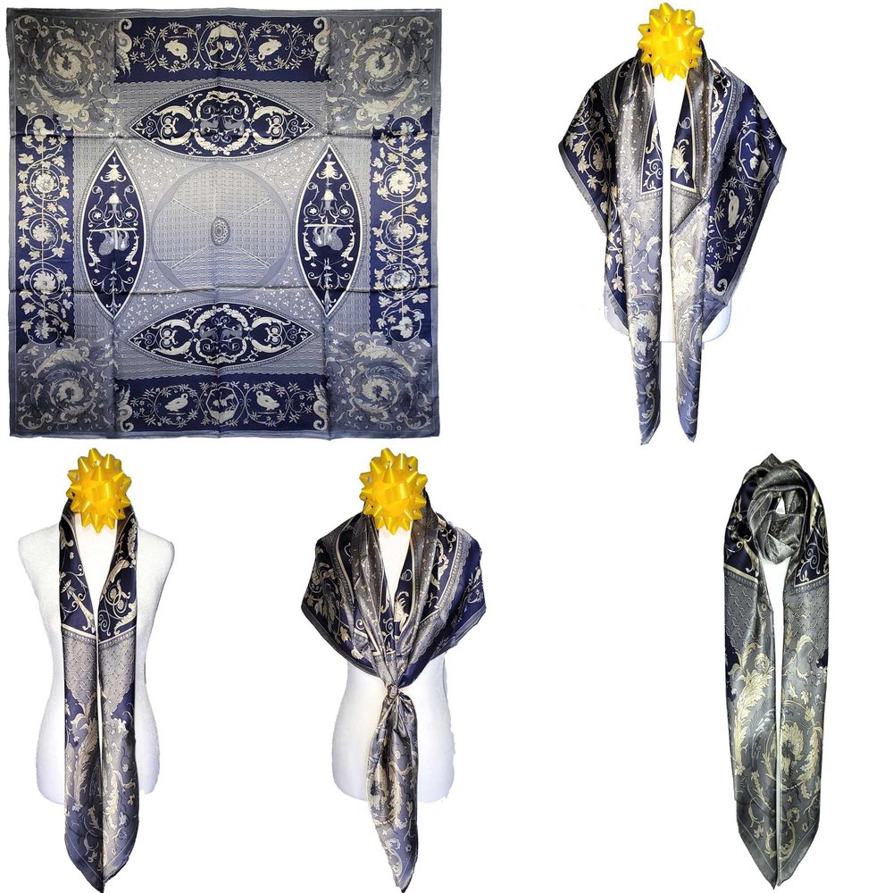 NWT Genuine 100% Mulberry Silk Satin Scarf 42"x42" Large Square Shawl 59481